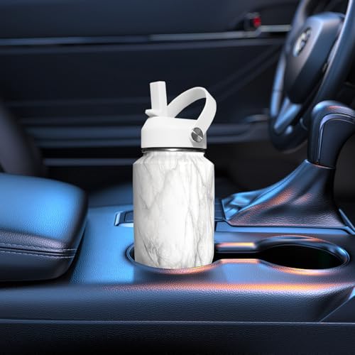 32oz Water Bottle Wide Mouth Stainless Steel Vacuum Insulated Double Wall with 2 Straw Lids Fit in Any Car Cup Holder