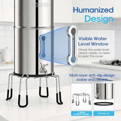 3 Stage Gravity Water Filter System with Water Level Window