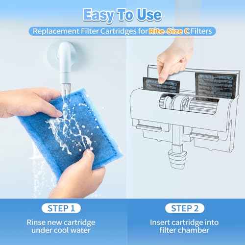 8 Pack Rite Size C Filter Cartridges Compatible with MarineLand Filters