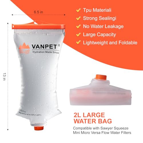2L Water Bag Compatible with Sawyer Squeeze
