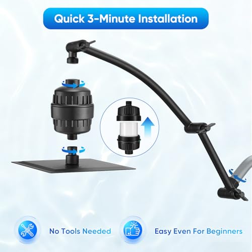 10 Inch Rain Shower Head with 16 Inch Extension Arm for Hard Water