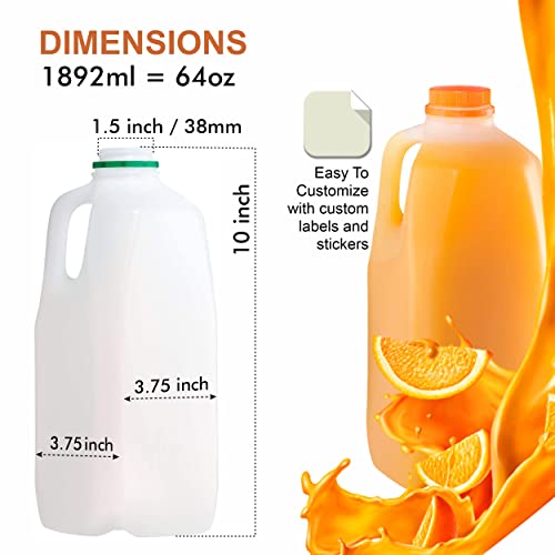 Empty Plastic Juice Bottles with Tamper Evident Caps 64 OZ