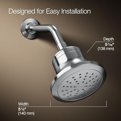 33631-G-CP Cinq Round Single-Function Filtered Showerhead, Five-Layer Filtration, 1.75 GPM, Full Coverage Spray, Premium Durable Material, Polished Chrome