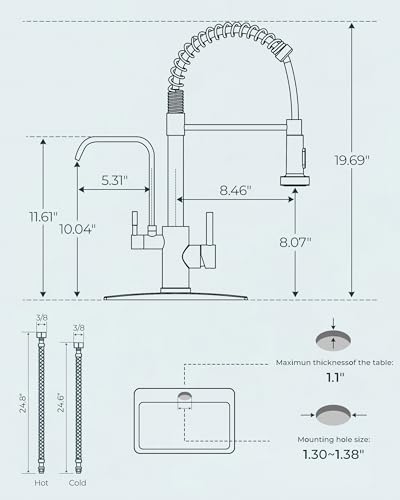 Black Kitchen Faucet with Purfied Water Filter