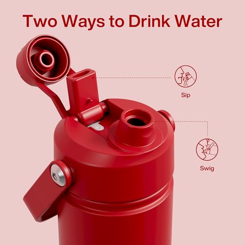 Insulated Water Bottle with Straw Stainless Steel Water Bottle