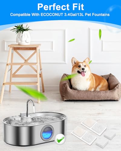 24 Dog Water Fountain Filters Compatible with ECOCONUT 3.4Gal (24 Count)