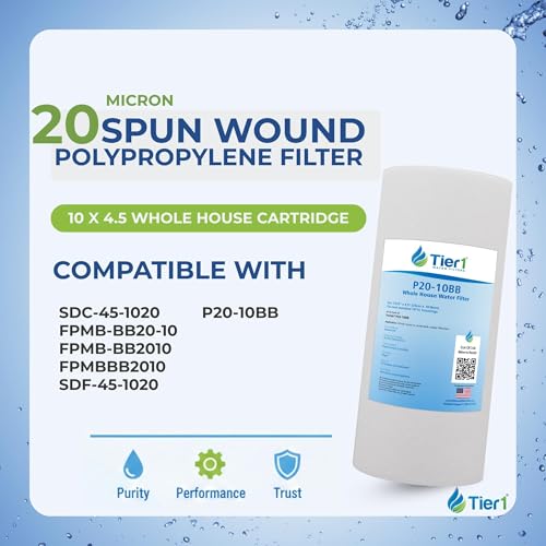 20 Micron 4.5" × 10" Sediment Water Filter (4 Count)