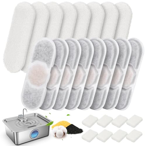 8 Sets Dog Fountain Filter Replacement for Zuqqony DYSJ03 16L