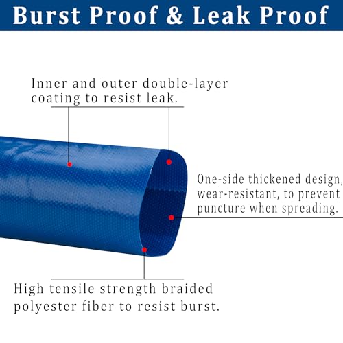 3 in x 100 ft Pool Backwash Hose Heavy Duty Drain Discharge Vinyl Hoses (100 Foot)