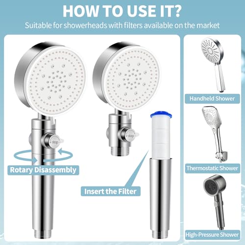 20 Pack Shower Filter Shower Head Filter PP Cotton Filter Handheld