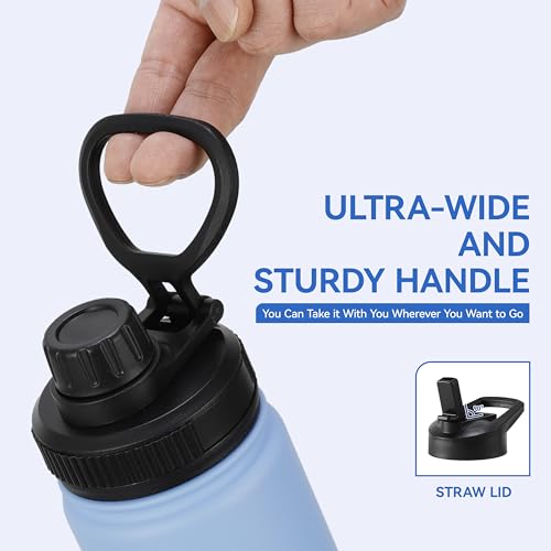 16 oz Kids Water Bottle for School Stainless Steel Double Wall Vacuum Insulated Water Bottle with Straw lids & Spout Lid (8 Count)