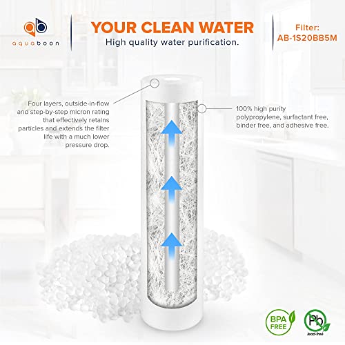 5 Micron 20 x 4.5 Whole House Water Filter Replacement Cartridge Set (6 Count)