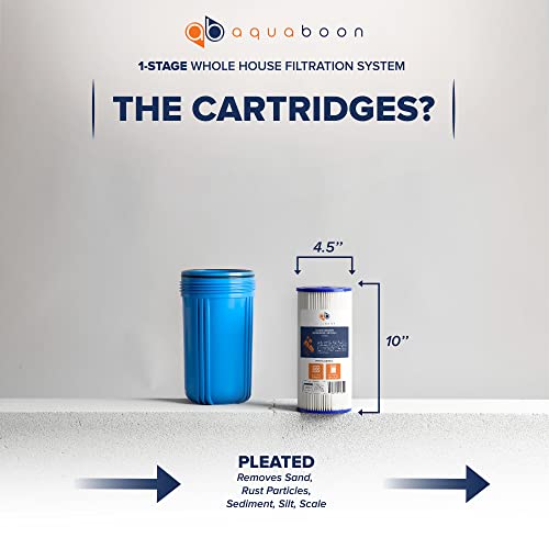 Whole House Water Filter System for Well Water with 5 Micron 10x4.5 Purification Pleated Sediment Cartrige