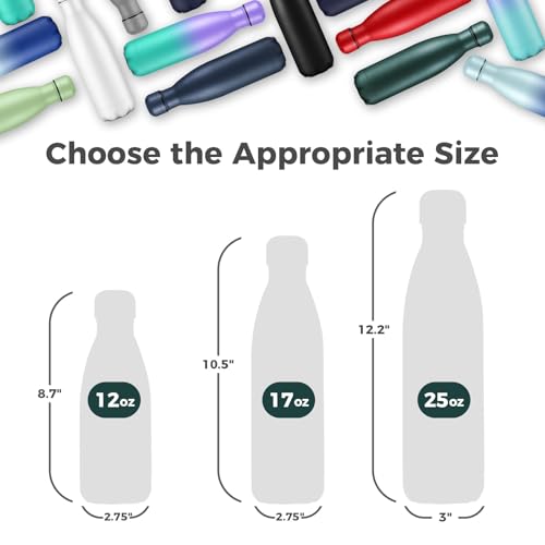17oz Stainless Steel Water Bottles Bulk (8 Count)