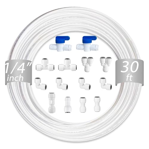 NSF 1 4" inch Water Line Tubing and Push to Connect Fittings for Reverse Osmosis Water Filter RO fittings