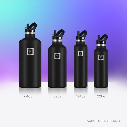 24 oz Narrow Mouth Water Bottle with 3 Lids