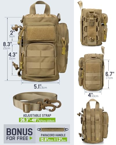 64oz Insulated Water Bottle Half Gallon Water Jug with Sleeve Tactical