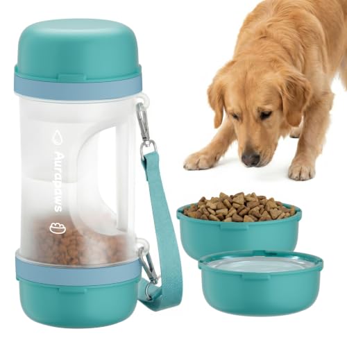 Dog Water Bottle Portable 33.5oz with Food Container & 2 Bowls