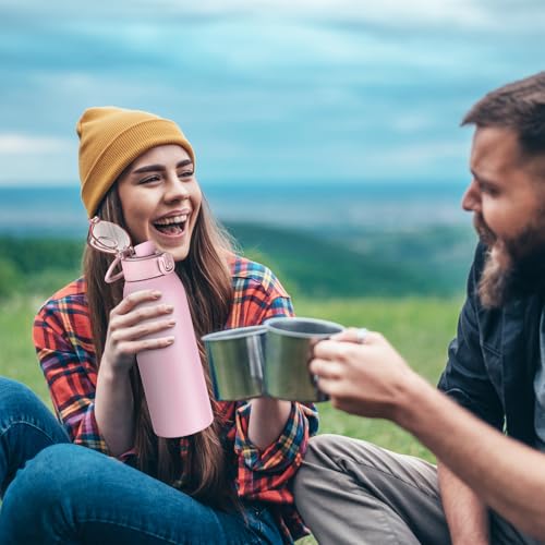 Insulated Water Bottle 18 oz with Dustproof Lid