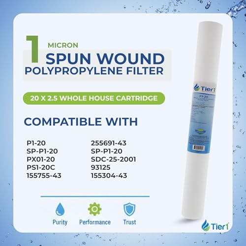 1 Micron 2.5" × 20" Whole House Sediment Water Filter (25 Count)