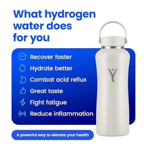 DYLN Hydrogen Water Bottle 40 oz Pearl Stainless Steel Alkaline Water