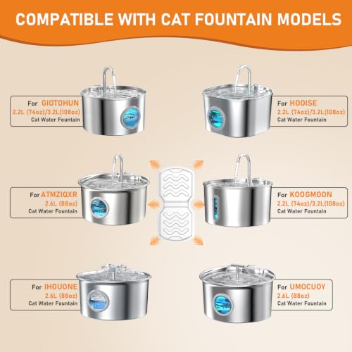 24Pcs Cat Water Fountain Filters Replacement (12 Count)