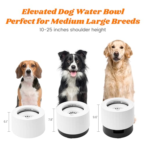 Raised 95oz Slow Drinking Dog Water Bowl No Spill Medium Large Breed