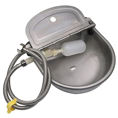 304 Stainless Steel Automatic Livestock Waterer with Float Valve and 39 inch Water Hose
