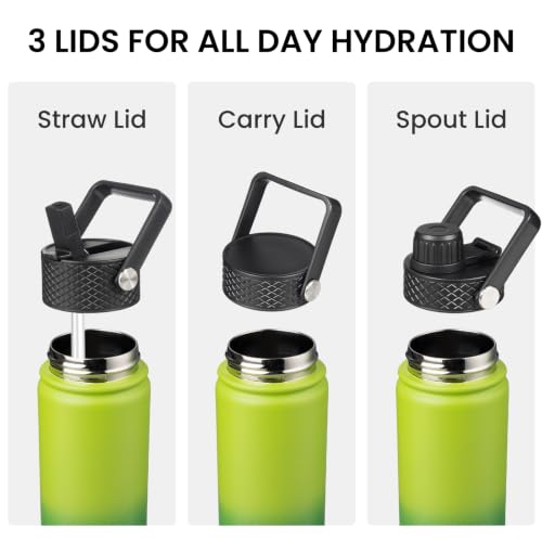 40 oz Insulated Stainless Steel Water Bottle with Straw Lid