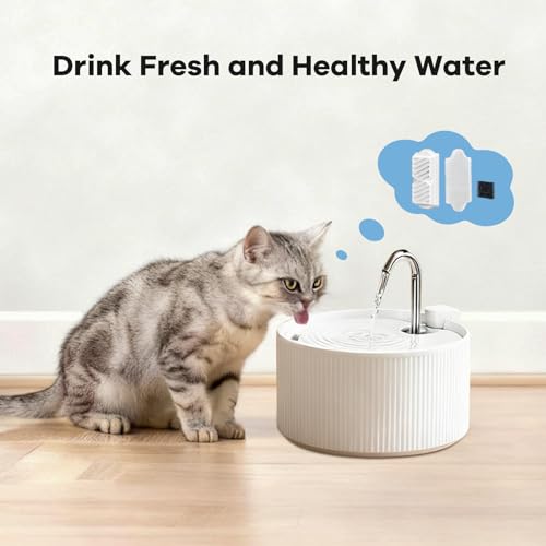 18 Pack)6 Sets Ceramic Cat Water Fountain Replacement Filters, Pet Fountain Replacement Filters for 2.2L/74OZ (18 Count)