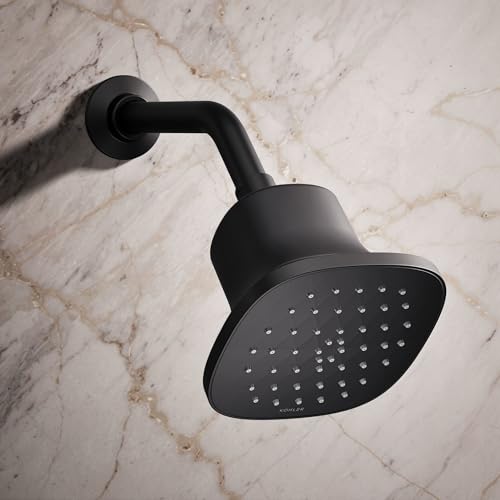 37722-Y-BL Cinq Square Single-Function Filtered Showerhead, Five-Layer Filtration, 2.5 GPM, Contemporary Design, Easy to Clean, Matte Black