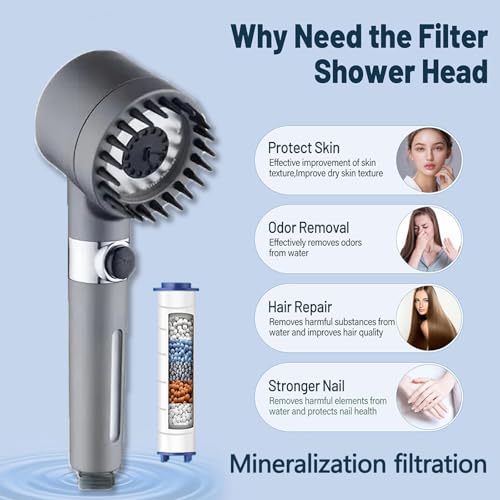 Shower Head Black With Hose