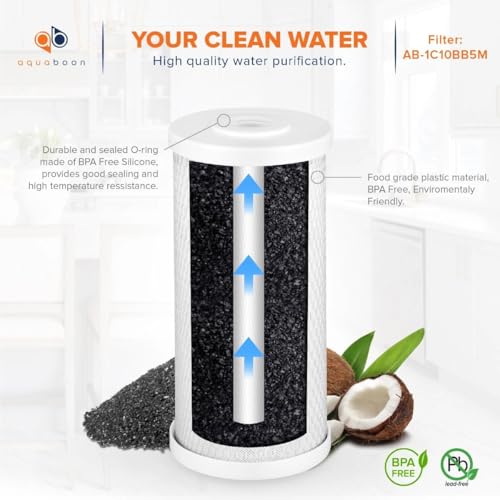5 Micron 10 x 4.5 Carbon Block Chlorine Reduction Cartrige and 2 Sediment Reduction Water Filter