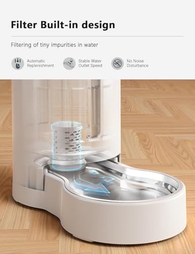Dog Water Bowl Dispenser with Stainless Steel Bowl