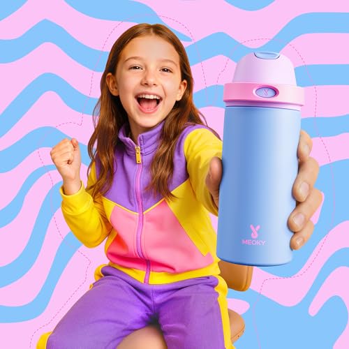 2 Pack 18 oz Insulated Kids Water Bottle for Travel (2 Count)
