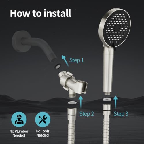 High Pressure Filtered Handheld Shower Head 9 Spray（1 filter）