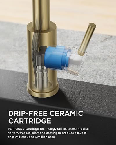 Gold Kitchen Faucet with Soap Dispenser