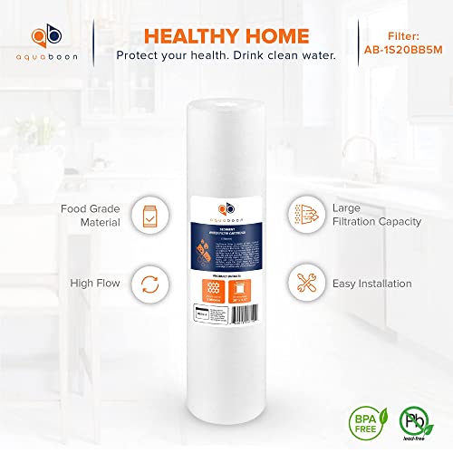5 Micron 20 x 4.5 Whole House Water Filter Replacement Cartridge Set (6 Count)