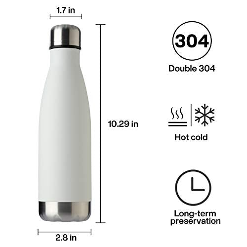17oz Sport Water Bottle 4 Pack Vacuum Insulated Stainless Steel Leak (4 Count)