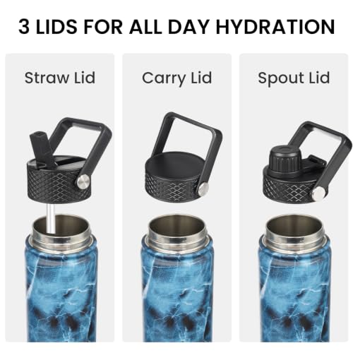 18 oz Insulated Stainless Steel Water Bottle with Straw Lid