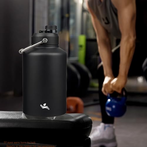 128 oz Insulated Stainless Steel Water Bottle Jug with Handle