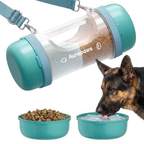 Dog Water Bottle Portable 33.5oz with Food Container & 2 Bowls