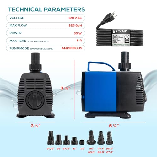 634 GPH Amphibious Water Pump (6 Count)