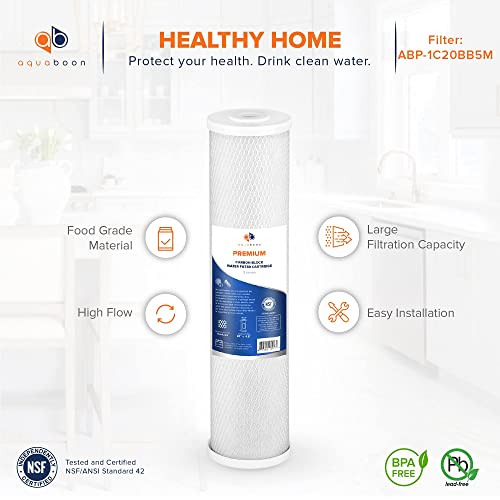 5 Micron 20 x 4.5 Whole House Water Filter Replacement Cartridge Set (6 Count)