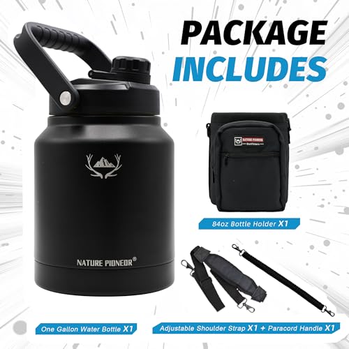 84 oz Insulated Water Bottle Jug with Carrier Bag