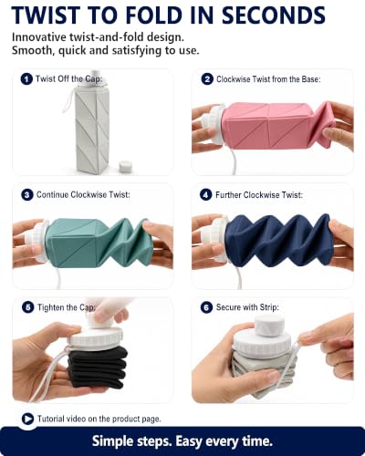Collapsible Water Bottles 21oz