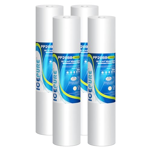 1 Micron 20" x 4.5" Whole House Sediment Water Filter (4 Count)