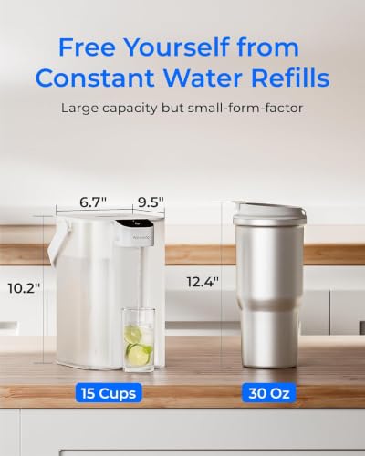 ED01W Electric Water Filter Pitcher with 2 Filters
