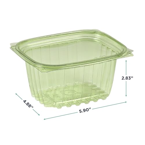 Compostable 16oz Rectangular Deli Containers With Lids (100 Count)