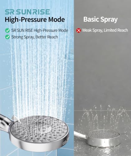 Filtered Shower Head with Handheld High Pressure 9 Spray Mode Showerhead Detachable Shower Head Water Softener Filters Beads for Hard Water Remove Chlorine 1 Filter 1.8GPM Chrome